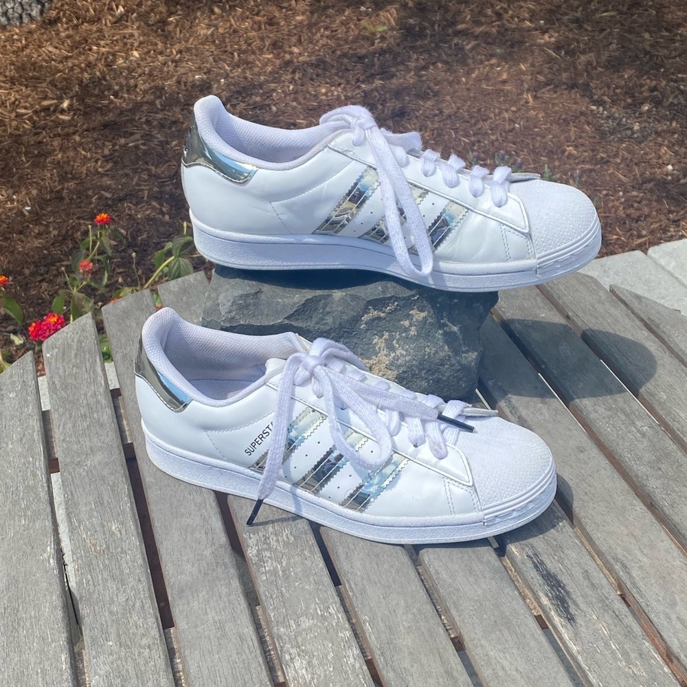 Addidas Superstar Cloud White Silver Metallic Ath… - image 1